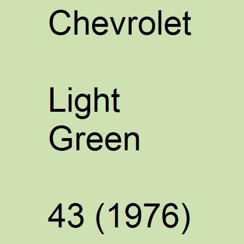 Chevrolet, Light Green, 43 (1976).